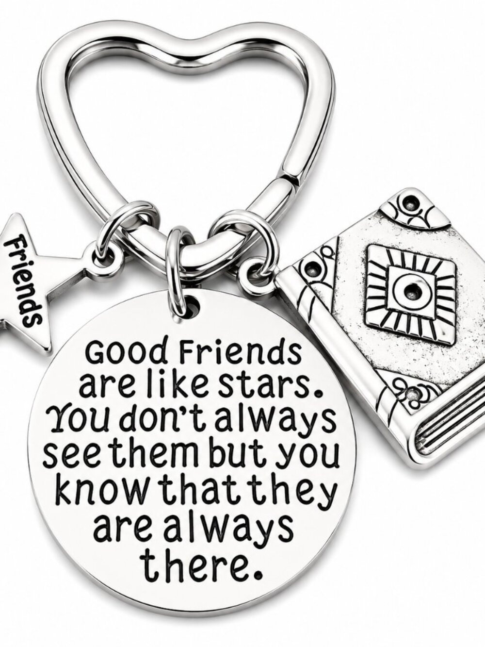 Best Friends Keychain-Good Friends Heart Keychain- Friend Jewelry- Book